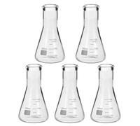 Conjunto de 5 vasos Erlenmeyer de 150 ml, fabricados en vidrio de borosilicato, para uso en laboratorio