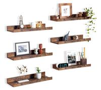 Conjunto de 6 estanterías flotantes de 40 cm, estilo rústico, madera envejecida, diseño vintage
