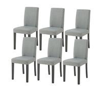 Conjunto de 6 sillas de comedor hamburg 89x43x54 cm tela - gris claro [en.casa]