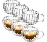 Conjunto de 6 tazas de doble pared de Wilmax, capacidad de 300 ml, de vidrio térmico, modelo WL-888411/A6