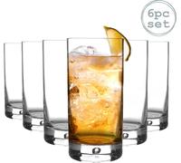 Conjunto de 6 vasos altos Bormioli Rocco, ideales para cócteles, con diseño clásico y moderno, base con burbujas y capacidad de 375 ml
