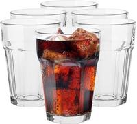 Conjunto de 6 vasos para cócteles Alva, capacidad de 425 ml, también aptos para café, de vidrio transparente, marca Macroni