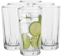 Conjunto de 6 vasos para cócteles Unyqoos®, de vidrio, con capacidad de 340 ml: elegantes, resistentes a los arañazos y a la rotura, aptos para lavavajillas, ideales para cócteles y bebidas refrescant