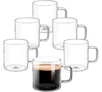 Conjunto de 6 vasos y tazas con asa de la marca Wilmax, con capacidad de 160 ml, aptos para bebidas calientes y frías, incluyendo tazas para café, vasos para vino caliente, vasos para zumo, vasos para