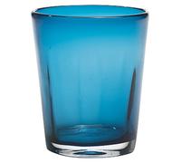 Conjunto de 6 vasos Zafferano, serie Bei, color azul medianoche, fabricados en vidrio soplado a mano, con colorante incorporado, diseño "Flying" artesanal