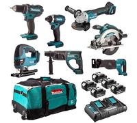 Conjunto de 7 máquinas MaKITA (DDF482 + DTD152 + DGA504 + DSS610 + DHR202 + DJR186 + DJV180) - DLX7013PT1