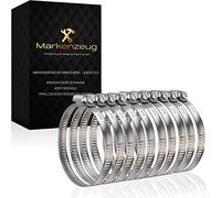 Conjunto de abrazaderas de manguera premium MARKENZEUG | Abrazaderas de acero inoxidable | Abrazaderas de tubería | Abrazaderas de tornillo sin óxido | Diámetro de 16-27 mm | Conjunto de 10