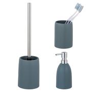 Conjunto de accesorios de cerámica para inodoro "Schöner Wohnen", modelo Funo, que incluye cepillo y soporte para el baño