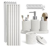 Conjunto de accesorios para baño Clara Clark – Juego de accesorios para baño en color blanco, de 19 piezas