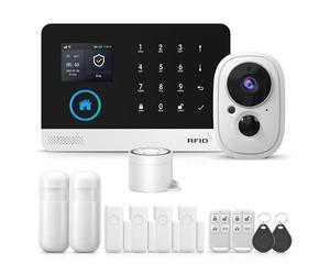 Conjunto de alarma inteligente inalámbrica PGST de 13 piezas, con cámara y control mediante aplicación.