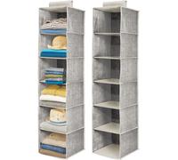 Conjunto de armarios colgantes Famanu, compuesto por 2 unidades: práctico sistema de almacenamiento con 6 compartimentos, versátil armario de pared para el dormitorio, color