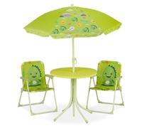 Conjunto de asientos para niños para camping Relaxdays, con sombrilla, color verde