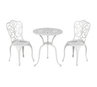Conjunto De Balcón Mesa Y Sillas De Metal Para Jardín Blanco Crema Triora/dascio