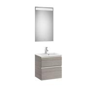 Conjunto de Baño Compacto Lavabo Central The Gap 50cm Roble Roca - Sin conjunto de patas / Sin set de 2 colgadores