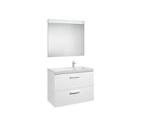 Roca Conjunto de baño Prisma - 90cm blanco 2 cajones - Con patas 2 cajas sin toallero ni colgador