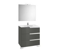 Roca Conjunto baño Family Victoria-N espejo y aplique LED 100cm gris - Sin patas / 2 cajas / Sin caja