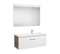 Roca Conjunto de baño Pack Prisma 90 cm lavabo derecha Blanco-Fresno 2 cajas organizadoras