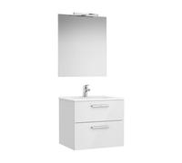 Conjunto de Baño Victoria 60cm Blanco Brillo Roca - Sin toallero / Sin conjunto de patas / Sin caja organizadora + Sin caja organizadora + Sin set de 2 colgadores