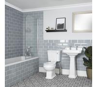 Conjunto de Baño Tradicional Completo Bañera, Inodoro y Consola con Lavabo - Richmond
