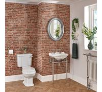 Conjunto de Baño Tradicional Completo con Inodoro Monobloque y Lavabo con Consola de 2 Agujeros para la Grifería - Richmond