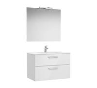 Roca Conjunto de baño Pack Victoria 80cm Blanco brillo, con patas, caja organizadora y 2 colgadores