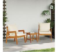 Conjunto De Bistro De 3 Piezas Con Cojines De Madera Sólida De Acacia V6470 Unico / Nata