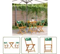 Conjunto de bistro de 3 piezas "The Living Store", con estampado de hojas, fabricado en tela y madera maciza