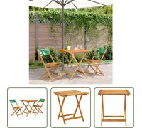 Conjunto de bistro de 3 piezas "The Living Store", con estampado de hojas, fabricado en tela y madera maciza