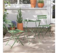 Conjunto de bistro Silecomplaza, set de 3 piezas, mobiliario de jardín, grupo de asientos con 2 sillas y 1 mesa, acero de alta calidad, plegable, ideal para balcones, patios, jardines y exteriores (ve