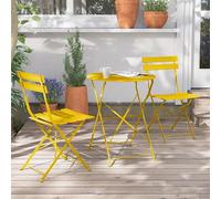 Conjunto de bistro Silecomplaza, set de 3 piezas, mobiliario de jardín, grupo de asientos con 2 sillas y 1 mesa, acero de alta calidad, plegable, ideal para balcones, patios, jardines y exteriores (am
