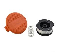 Conjunto de bobina y línea de repuesto con tapa de cubierta para recortadora de cuerdas Black and Decker, piezas de repuesto de jardín, accesorios inalámbricos para cortacésped, césped al aire libre