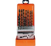 Conjunto de brocas para metal DIN 340, HSS-G, ECO, de 19 piezas, de 1 a 10 mm, paso de 0,5 mm