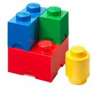 Conjunto de cajas de almacenamiento NHG LEGO, modelo Storage Brick, de 4 piezas. Clásico, de plástico, referencia 40150803