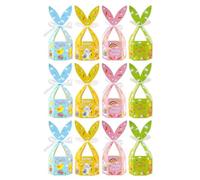 Conjunto De Cajas De Dulces En Forma De Conejo - 12 Piezas De Contenedores De Dulces De Pascua Con Cinta, Embalaje De Regalo Con Orejas De Conejo Lindas | Titulares Para Pasteles Y Postres,