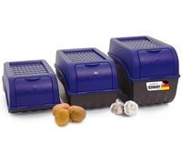 Conjunto de cajas Novaliv para verduras, color azul marino: caja para patatas, juego de recipientes para alimentos, recipiente para cebollas, caja para ajo, frutero