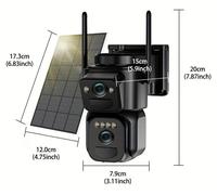 Conjunto de cámaras de seguridad para exteriores con zoom de 10x, visión nocturna en color, capacidad de rotación de 360 grados y control a través de una aplicación