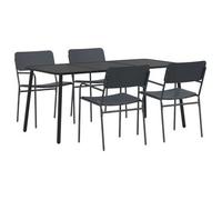 vidaXL Juego de mesa y sillas para comedor, 5 piezas, acero color antracita