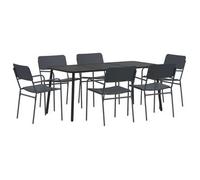 vidaXL Conjunto de Comedor 7 uds. Antracita Acero