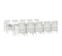 Conjunto De Comedor De Jardín 11 Pcs Blanco Y Gris Claro Vidaxl
