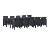 vidaXL Juego de comedor de jardín, 11 piezas, ratán sintético gris antracita