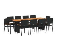 vidaXL Juego de comedor de jardín, 11 piezas, color , fabricado en ratán sintético
