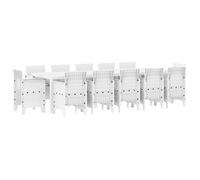 Conjunto De Comedor De Jardín 13 Pcs Blanco Y Gris Claro Vidaxl