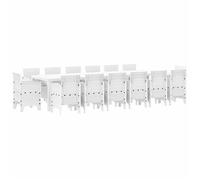 Conjunto De Comedor De Jardín 15 Pcs Blanco Ratan Polt Vidaxl