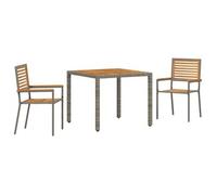 Conjunto De Comedor De Jardín 3 Pcs Gris Y Marrón Vidaxl