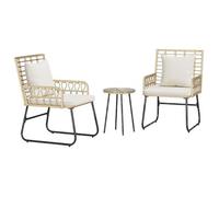 Conjunto De Comedor De Jardín 3 Pcs Marrón Y Crema Vidaxl