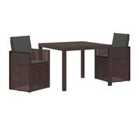 vidaXL Conjunto de Comedor de Jardín 3 uds. Marrón y Antracita PP
