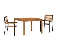 Conjunto De Comedor De Jardín 3 Uds. Negro Vidaxl