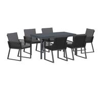 Conjunto De Comedor De Jardín 7 Pcs Antracita Ratán Sintético Vidaxl
