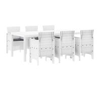 Conjunto De Comedor De Jardín 7 Pcs Blanco Polipropileno Vidaxl