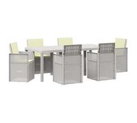 Conjunto De Comedor De Jardín 7 Uds. Blanco Y Crema Pp Vidaxl